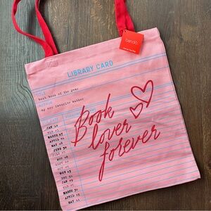 Barnes Noble Canvas Tote Library Card Pink Book Lover Limited Valentines Day ‘26